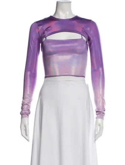 Pre-owned Saks Potts Leather Printed Set In Purple
