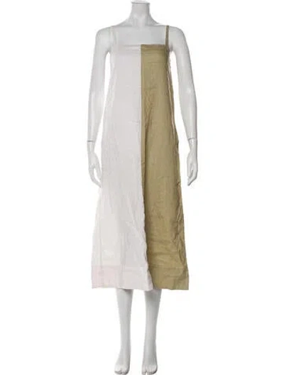 Pre-owned Saks Potts Linen Long Dress In Transparent
