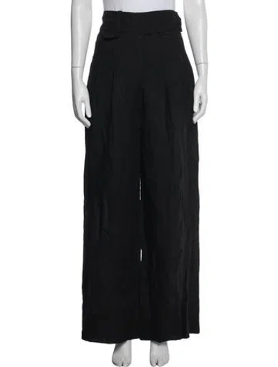 Pre-owned Saks Potts Linen Wide Leg Pants In Blue