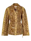 Saks Potts Lisbet Snakeskin Belted Jacket In Brown
