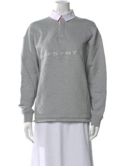 Pre-owned Saks Potts Long Sleeve Polo In Gray