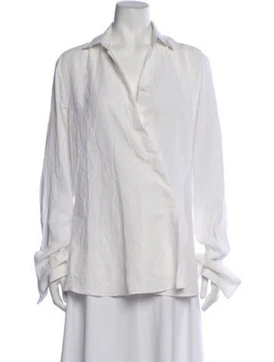 Pre-owned Saks Potts Long Sleeve Top In White