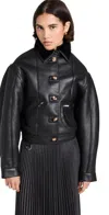 Saks Potts Maiken Detachable-sleeve Shearling Coat In Black