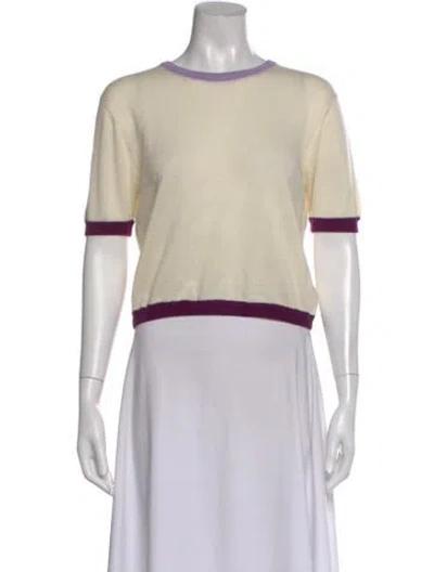 Pre-owned Saks Potts Merino Wool Crew Neck Top In Neutral