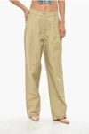 Saks Potts Nylon Double Pleat Lele Pants With Ton On Ton Button In Yellow