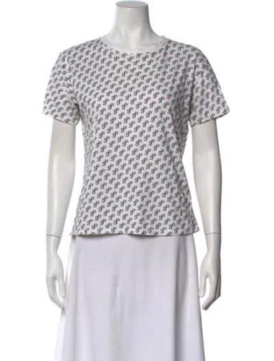 Pre-owned Saks Potts Patterned Crew Neck T-shirt In White
