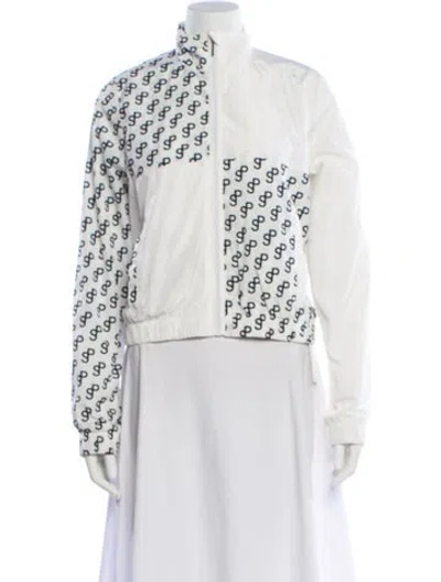Pre-owned Saks Potts Printed Evening Jacket In White