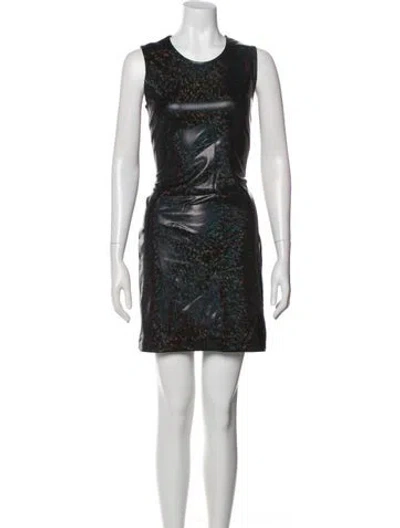 Pre-owned Saks Potts Printed Mini Dress In Black