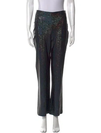 Pre-owned Saks Potts Printed Straight Leg Pants In Blue