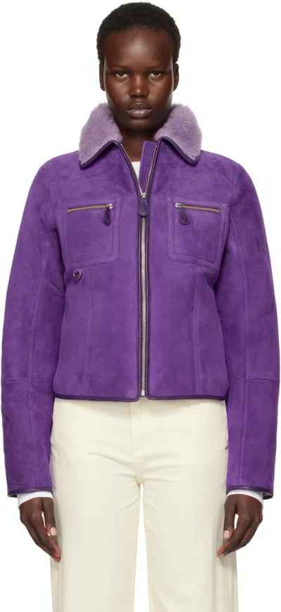 Saks Potts Purple Felix Shearling Jacket