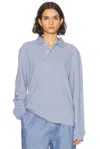 Saks Potts Serena Polo Shirt In Blue Stripe