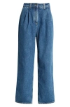 Saks Potts Shake Pleated Organic Cotton Jeans In Indigo Blue