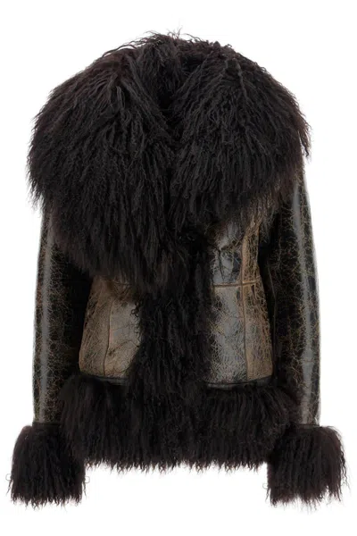 Saks Potts Shearling Bon Jacket For In Brown