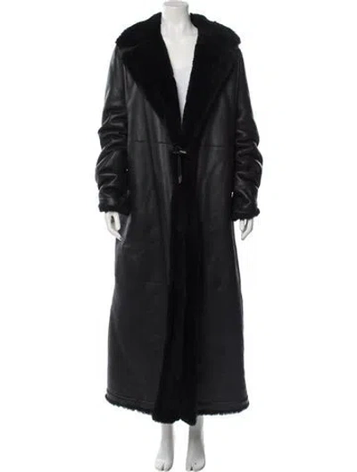 Pre-owned Saks Potts Shearling Fur Coat In Black