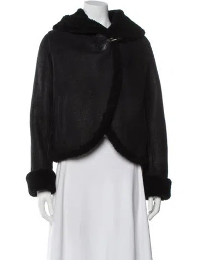 Pre-owned Saks Potts Shearling Fur Jacket In Black