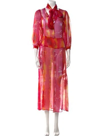 Pre-owned Saks Potts Silk Mini Dress In Red