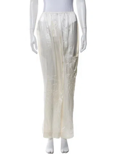 Pre-owned Saks Potts Silk Wide Leg Pants In Neutral