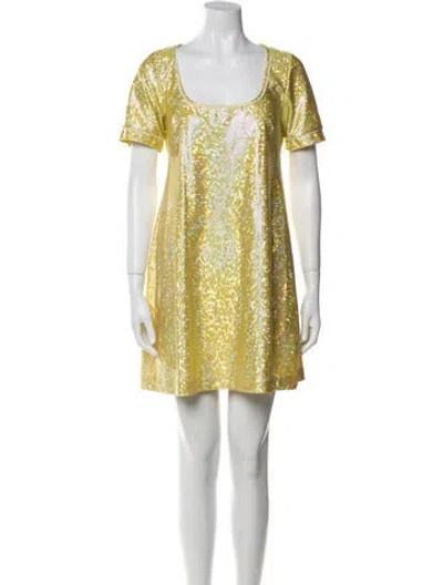 Pre-owned Saks Potts Square Neckline Short Sleeve Tunic In Multi