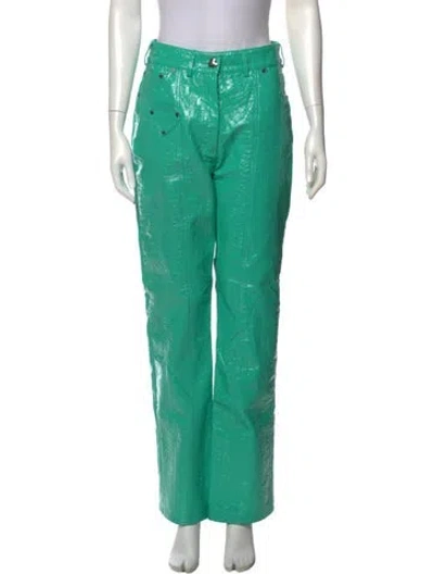 Pre-owned Saks Potts Straight Leg Pants In Green