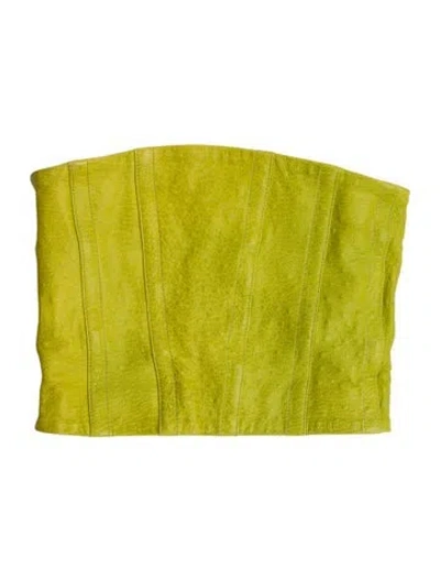 Pre-owned Saks Potts Strapless Crop Top In Green