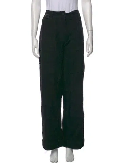 Pre-owned Saks Potts Suede Wide Leg Pants W/ Tags In Black