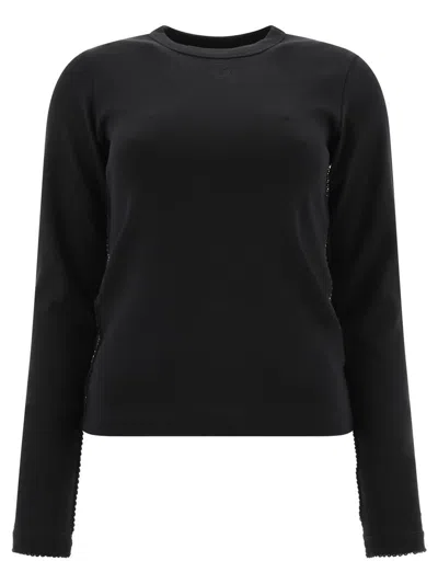 Saks Potts Picot-trimmed Long-sleeve Top In Black