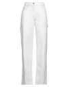 Saks Potts Woman Jeans White Size L Organic Cotton, Sheepskin In White