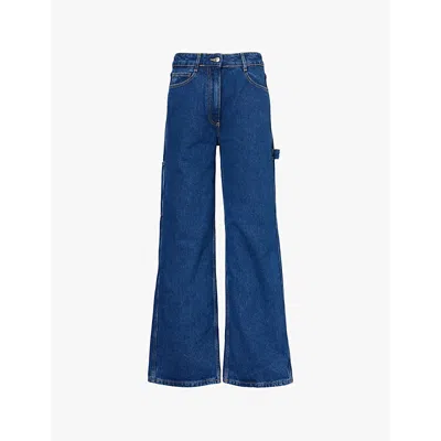 Saks Potts Salma Wide-leg Organic Denim Jeans In Indigo Blue