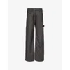Saks Potts Womens  Salma Wide-leg Cotton-blend Jeans In Black White