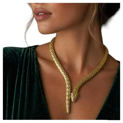 Pre-owned Sal Praschnik 18k Gold Snake Necklace, 380g Flexible Sculptural Collar By  In Multi
