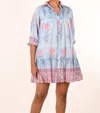 Sal Rosa Henry Dress In Blue