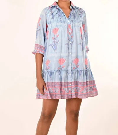 Sal Rosa Henry Dress In Blue