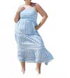 Sal Rosa Jessica Maxi Dress - Plus Size In Blue Stripe