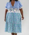 Sal Rosa Molly Mini Dress - Plus In Blue Ocean