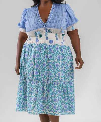 Sal Rosa Molly Mini Dress - Plus In Blue Ocean