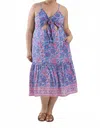 Sal Rosa Reese Midi Dress - Plus In Plummet In Multi