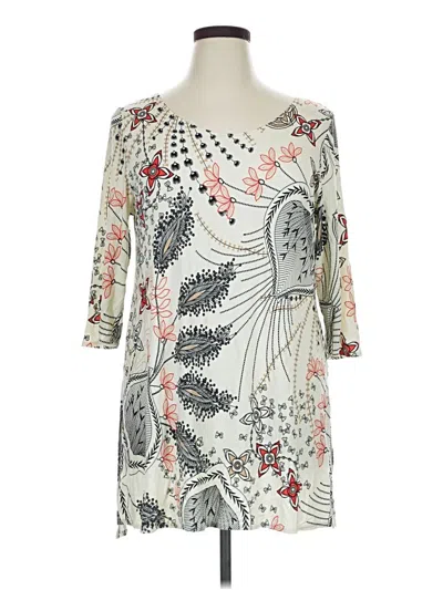 Pre-owned Salaam! 3/4 Sleeve Blouse In White