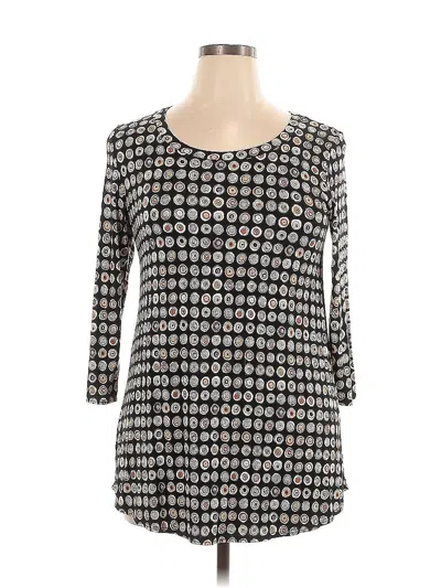 Pre-owned Salaam! 3/4 Sleeve Top Black Square Neckline Tops