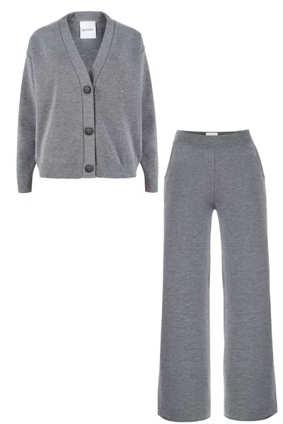 Salanida Bene 100% Merino Co-ord Light Grey In Gray