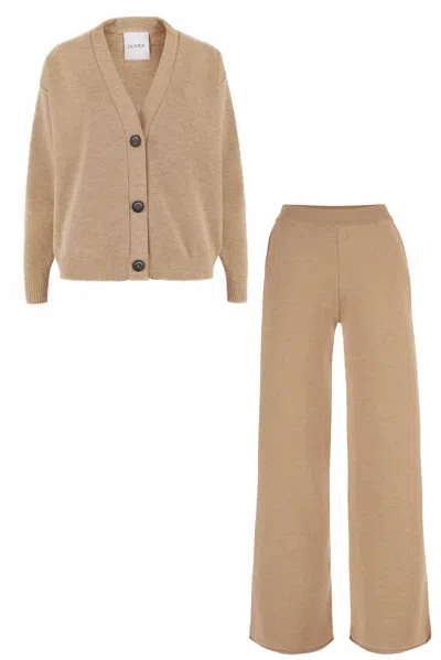 Salanida Neutrals Bene 100% Merino Co-ord Beige In Brown