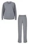 Salanida Ora & Rotondo 100% Merino Co-ord In Light Grey In Gray