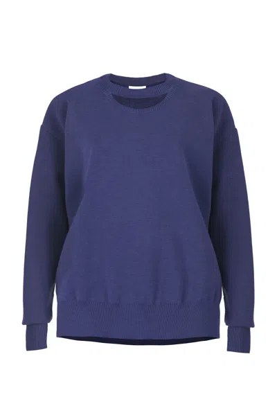 Salanida Women's Blue Rotondo Merino Jumper Navy