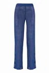 Salanida Women's Blue Sole Linen Beach Pants Navy In Blue