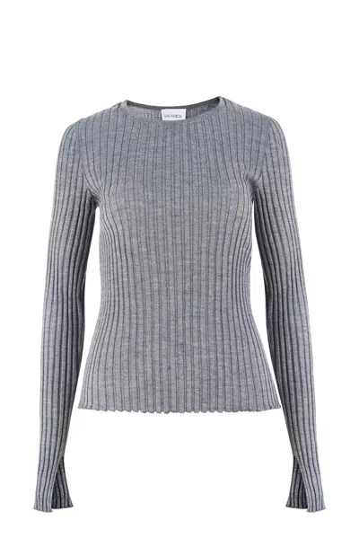 Salanida Women's Brera 100% Merino Long-sleeve Top Light Grey In Gray