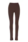Salanida Women's Brown Barra Ribbed 100% Merino Leggings Chocolate In Brown