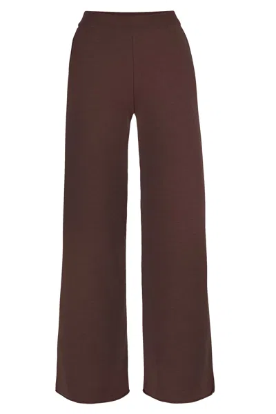 Salanida Women's Brown Bene Merino Wide Pants Chocolate