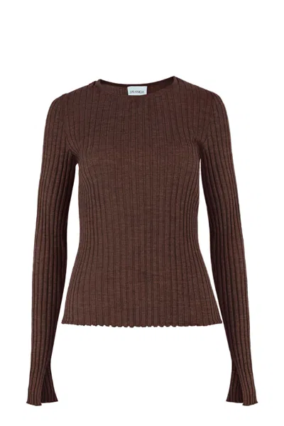 Salanida Women's Brown Brera 100% Merino Long-sleeve Top Chocolate
