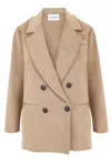 Salanida Women's Brown Forza Knitted 100% Merino Oversized Blazer Beige In Brown