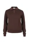Salanida Women's Brown Galante 100% Merino Polo Top Chocolate In Brown