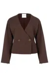 Salanida Women's Brown Galante Knitted 100% Merino Blazer Chocolate In Brown